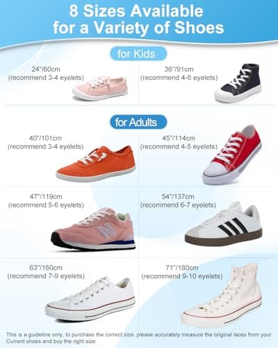 Neo-wows Elastic Shoe Laces, 2 Pairs No Tie Stretch Shoelaces for Sneakers, Slip On Laces for Kids & Adults view 4