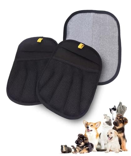 2 Pack Electrostatic Pet Hair Removal Gloves - Upgraded Reusable & Washable Pet Hair Remover Gloves for Cats & Dogs, Thickened Magic Brush Tool for Couch, Carpet, Furniture, Clothing & Car Seat — image 1