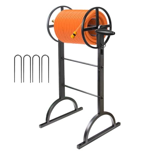 Garden Hose Reel,Upgrade Garden Hose Holder,Outside Heavy Duty Metal Freestanding Water Hose Holder Winder,Holds Up 150FT 1/2" Hose for Garden Lawn Yard — image 1