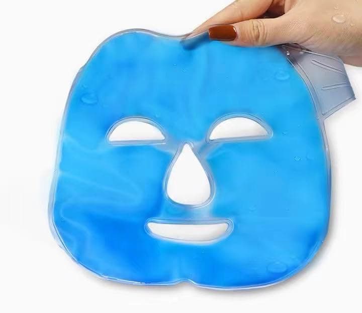 Ice Face Mask Reusable,Cold Hot Compress Gel Ice Facial Mask with Gel Beads,Face SPA for Woman Sleeping Reduce Eye Puffiness Face Puffiness Sleeping Travel (Blue) — image 1