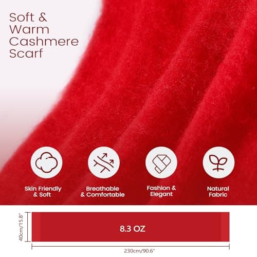 Womens Winter Scarf for Women, Warm Mohair Scarf Large Chunky Scarfs view 2