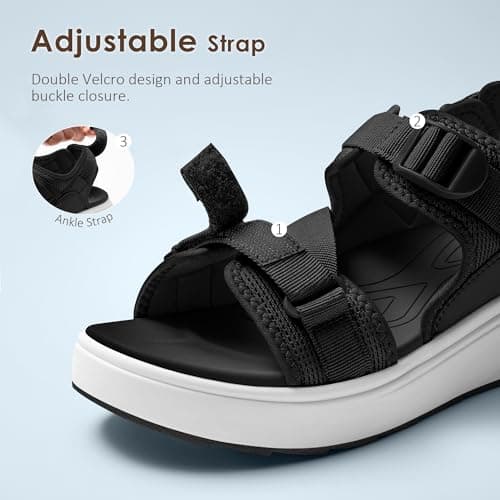 Vilanva Womens Orthopedic Walking Sandals with Comfortable Arch Support Recovery Sport Relief Plantar Fasciitis Outdoor Hiking Adjustable Strap Platform Cushion Hiking Water Sandals for 2026 Summer Trendy Outfits view 4