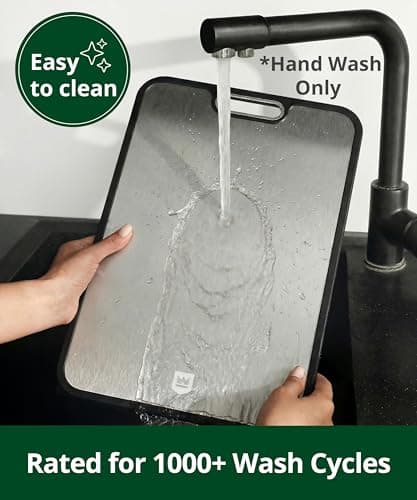 Titanium Cutting Board for Kitchen, Double Sided 100% Pure Titanium & PP Cutting Board with Deep Juice Groove, Metal Chopping Board, Easy to Clean Large Durable Cutting Board for Meat (15" x 10.3") view 6