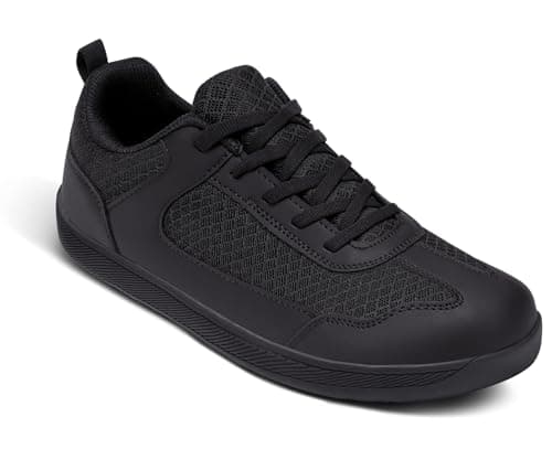LARNMERN Walking Barefoot Shoes Men Wide Toe Box Trail Running Sneakers Zero Drop Shoe 51671(10 Men, Black)