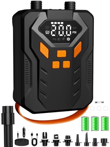 AIRSURE Electric Paddle Board Pump, 20PSI Portable Rechargeable SUP Air Pump, Dual Stage Inflation & Deflation, Auto-Off Air Compressor for Stand Up Paddle Boards, Surfing Kite, Tent, Boat, Kayaks — image 1