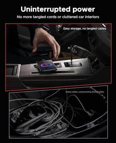 Retractable Car Charger, KOOPAO 69W 4 in 1 Fast Phone Car Charging Adapter, Multi USB C PD and Apple Retractable Cables Cord Compatible with iPhone 16/15/14/13/12/11/Pro Max (USB C + iPhone Cord) view 5