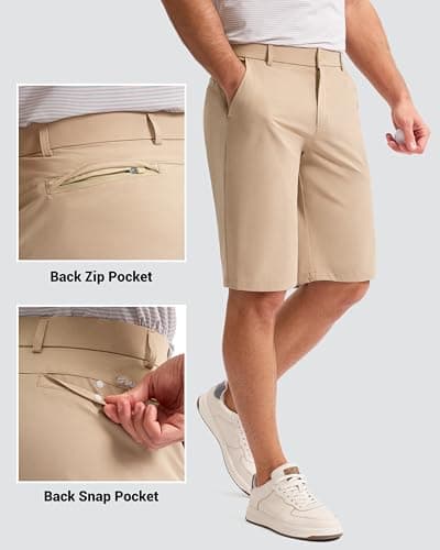 Men's Golf Shorts 7"/ 9"/ 11" Inseam with 5 Pockets Lightweight Stretch Quick Dry Casual Dress Hybrid Short for Men view 3