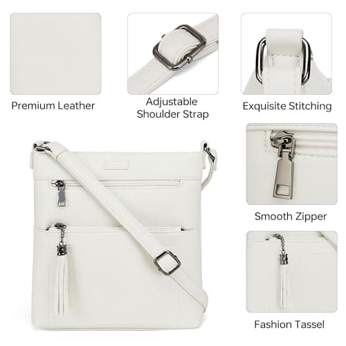 Kiss Sea Womens Crossbody Purse Leather Travel Crossbody Bag with Tassel and Adjustable Strap view 6