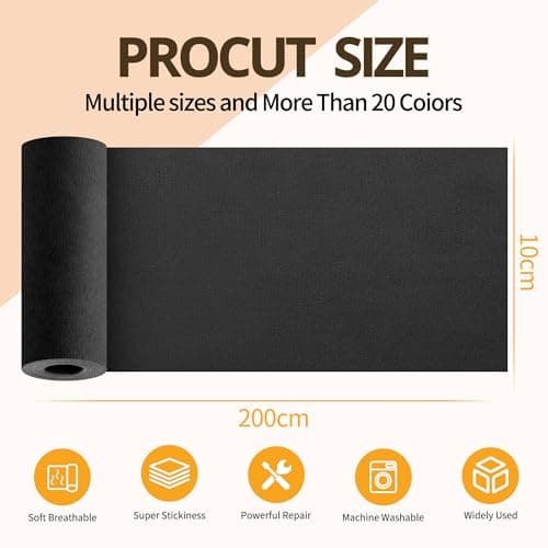 Sgooyir Fabric Repair Tape, Self-Adhesive Couch Patch Repair Fabric Patches for Furniture, Couch Repairing Kit Tape for Upholstery, Carpets, Chairs, Sofas, Pillows Suede 4x79 Inch Black view 2