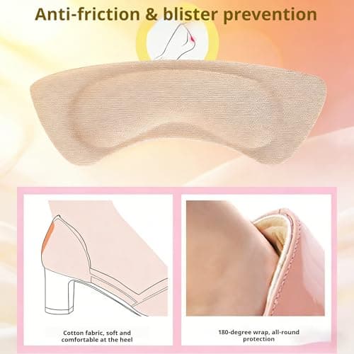 BvnzunTrs 6 Pairs Heel Cushion Pads for Shoes Suitable for Loose Shoes Heel Grips Liner Slippage Control Breathable for Men Women Anti-Slip Fillers Heel Protectors Blisters Friction Pain(Beige+Black) view 5