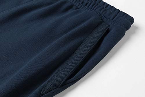 VANCOOG Men’s Casual Cotton Knit Short Drawstring Elastic Jogger Gym Shorts view 6