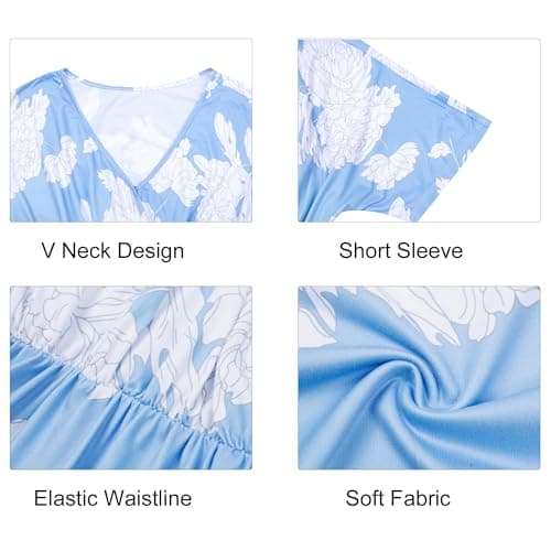 Nursing Dresses Breastfeeding Dress for Women - V Neck Maternity Nursing Dress Flowy Boho Floral Vacation Dress view 6