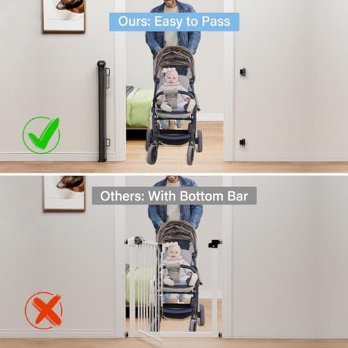 PRObebi Retractable Baby Gates for Stairs & Doorways, Dog Gate 0-54" W × 34" H, Black view 2