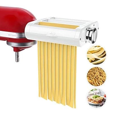 Antree Pasta Maker Attachment 3 in 1 Set for KitchenAid Stand Mixers Included Pasta Sheet Roller, Spaghetti Cutter, Fettuccine Cutter Maker Accessories and Cleaning Brush