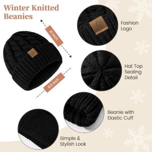 Winter Hat Scarf and Gloves Set Women Men 3-In-1 Set Knit Warm Soft view 2