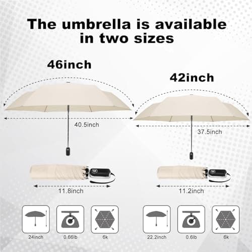 Lejorain Mini Umbrella for Travel Automatic - Folding Compact Flat Umbrella Lightweight Strong Portable Umbrellas for Rain Adults view 3