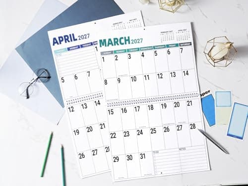 Wall Calendar 2026-2027 - 2026-2027 Large Wall Calendar, Jul. 2026 - Dec. 2027, 14.7'' x 23.2''(Open), Big Calendars 2026, 18 Months Jumbo Large Print 26-27 Calendar, 14.7'' x 11.6''(Close), Twin-Wire Binding view 2