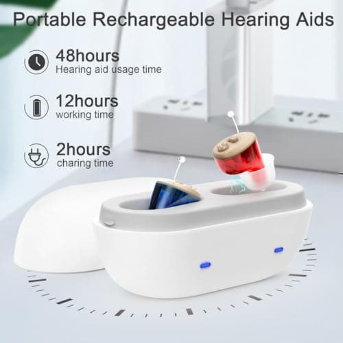 True Hearing Aids for Seniors Hearing Loss with Noise Cancelling Invisible Rechargeable Hearing Aid with Magnetic Charging Box view 4