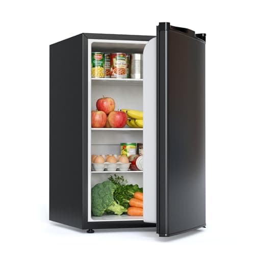 COWSAR Dorm Fridge without Freezer, 4.4 Cu.Ft Single Reversible Door Office Refrigerator with Adjustable Thermostat, Removable Glass Shelves, Commercial Compact Fridge for Bedroom Dorm Office view 1