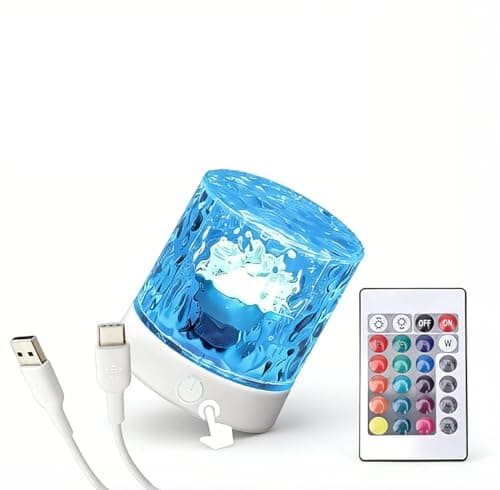 Liedrg Rechargeable Cordless LED Shower Light, 3D Ocean Wave Water Ripple Projector for Bathroom Bathtub Spa — image 1