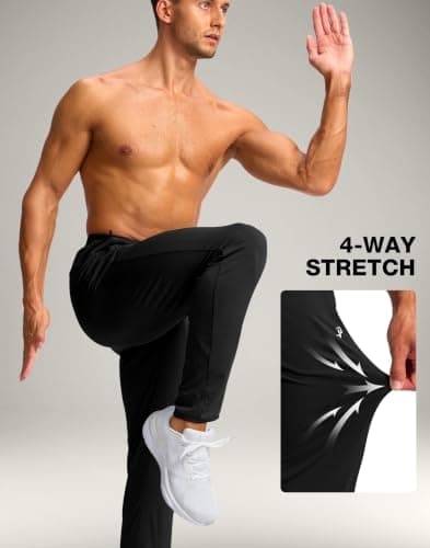 Pudolla 32"/34"/36"/38" Inseam Men's Tall Sweatpants with Zipper Pockets Lightweight Joggers for Athletic Workout Casual view 5