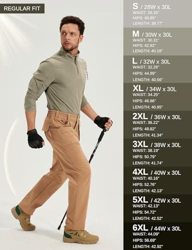 MOURCE Tactical Pants for Men Quick Dry Ripstop Cargo Pants Water Resistant Breathable Outdoor Pants with 9 Pockets view 6