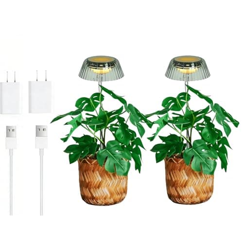yadoker Small Table Plant Grow Light, LED Growing Touch Lamp with Full Spectrum for Indoor Plants, Height Adjustable, Automatic Timer, 5V Low Safe Voltage, Ideal for Compact Spaces（2 Pack） — image 1