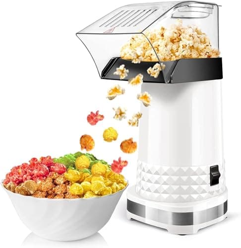Popcorn Maker, 1200W Fast Hot Air Popper in 2 Minutes, Oil-Free Popcorn Popper, 4.5QT Large Capacity, Popcorn Machine for Home, Movie Nights, Family, Parties&World Cup, ETL Certified (White) view 1