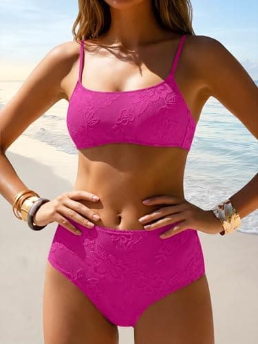 ANRABESS Women's Bikini Sets - High Waisted Lace Swimsuits Two Piece Beach Wear view 5