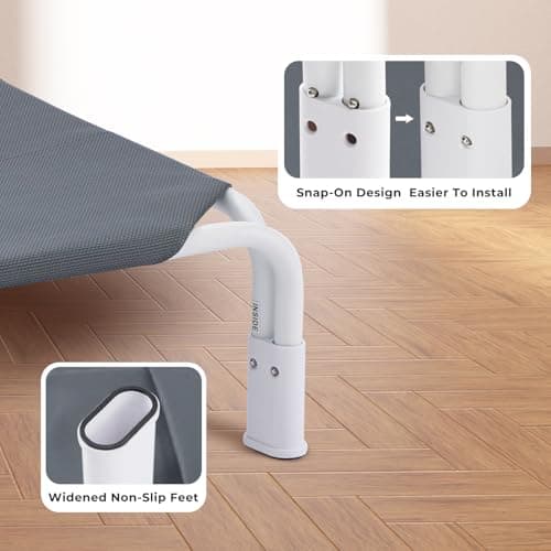 ZOMISIA Elevated Dog Cot Bed Tool-Free Assembly - Outdoor Raised Dog Cooling Bed Frame for Large Pets, Summer Pet Hammock Off Ground with Non-Slip Feet & Waterproof Teslin Mesh, 43x30 Inch view 4