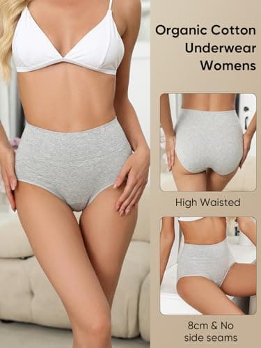 Ellychi Yii Women Cotton Cheeky Underwear - French High Cut Striped Panties view 2