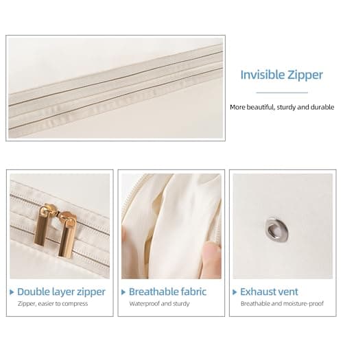 Ultra Space Saving Self Compression Organizer, Comforter Storage Bag for Clothes, Blankets, Pillows, Duvet, Comforters, Bedding Sets and Much More (Gray,X-L - 54 * 42 * 60cm) view 4