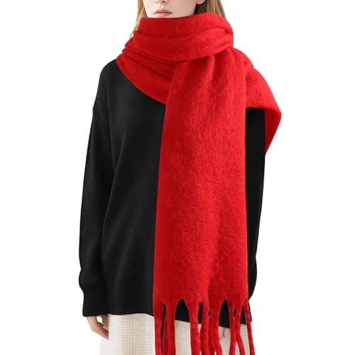 Womens Winter Scarf for Women, Warm Mohair Scarf Large Chunky Scarfs — image 1