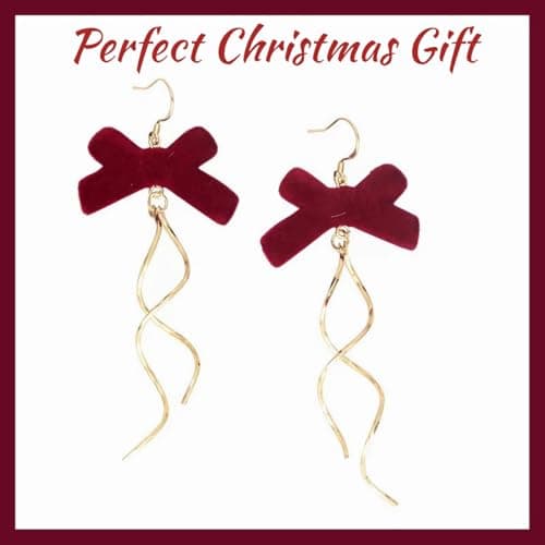 1 Pair Christmas Earrings for Women, Atarvana Velvet Earrings Tassel Unique Xmas Jewelry Gifts for Women view 3