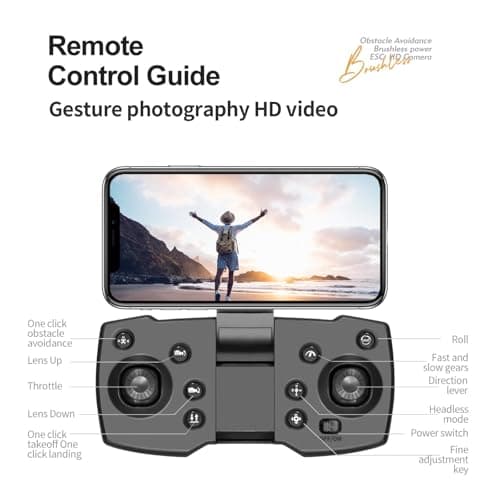 4K UHD GPS Drone (Equipped with dual cameras), Foldable Drone, small-scale Drone Control Quadcopter With Height Setting Function, Six-pass Gyroscope, Gesture Photo, Video Recording, Headless Mode, Emergency Stop, Trajectory Gravity Sensing, and Auto-photography for Adults and Teenager (60 minutes flight time- black) view 5