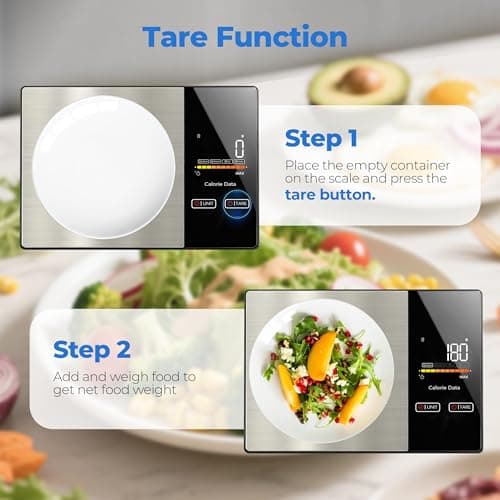 WARMKEY Smart Nutrition Food Scale - Digital Kitchen Scale with Nutritional Calculator App,Tare Function,Track Calories &24 Nutrients,11lb, Grams/Ounces, Healthy Eating & Meal Prep view 4