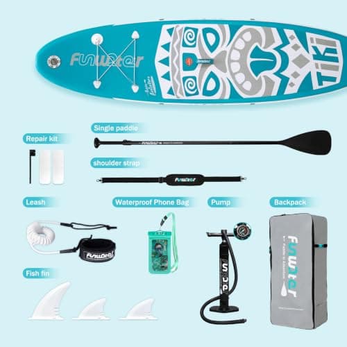 FunWater Inflatable Stand Up Paddle Board with Beginners SUP Accessories view 4