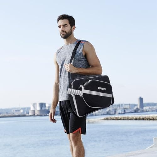 TPAID Pickleball Bag for Women Men, Paddle Tote with Shoes Compartment & Wet Pocket, Multi-Functional Court Bag for 2 Rackets, Balls, Accessories, Gift for Players view 6