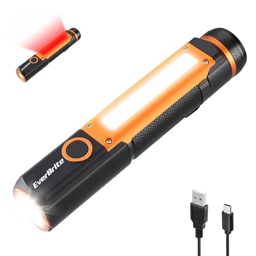 EverBrite Rechargeable LED Emergency Flashlight, 500 Lumens Pocket Flashlight, USB-C Cable, 7 Modes Handheld Flashlights with COB Sidelight, Magnetic Base, Pocket Clip, Light for Camping, Emergency view 1