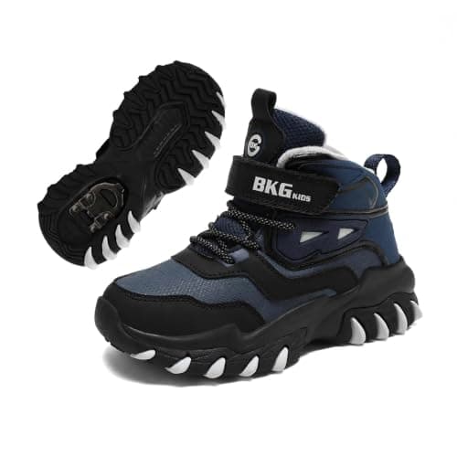 Kids Snow Shoes with Foldable Crampons Anti-Slip Insulated, Adjustable ‌Hook & Loop‌ Waterproof Winter Ankle Boots for Boys Girls Youth Children — image 1