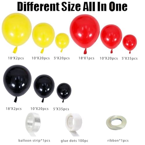 Race Car Balloon Garland Arch Kit 155Pcs Red Black Yellow Latex Balloons for Race Car 2 Fast Theme Birthday Party Decorations view 2