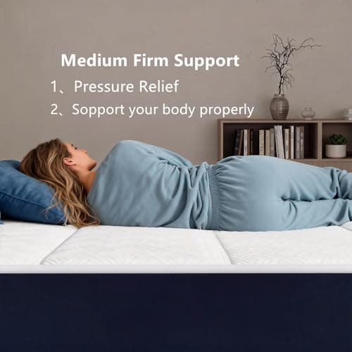 Avpxxk 12 Inch Queen Size Medium Firm Hybrid Mattress in a Box with Innerspring Coils, Multiple Support Foam Layers for Pressure Relief. (Queen (U.S. Standard)) view 2