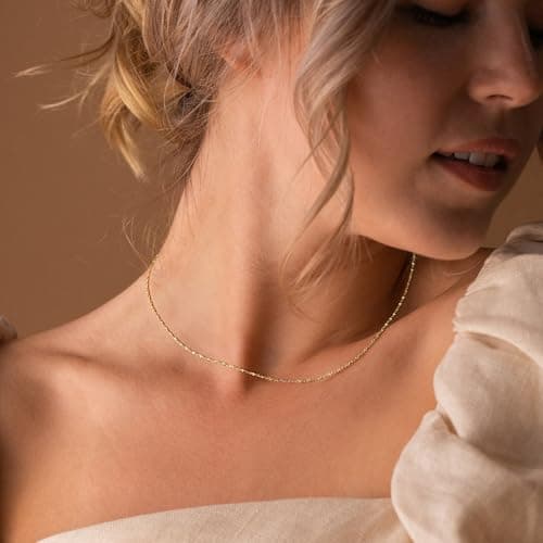BAYLAY Gold Chain Necklace for Women - 18K Gold Plated Necklace Chain Dainty Gold Necklace for Women Gold Chain Gold Necklace Gold Jewelry Gifts Size 16/18/20/22/24/26 Inch view 2
