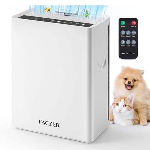 Air Purifiers for Home Large Room, PM 2.5 Display Air Quality Monitor Cover Up to 1500 Ft² with Remote, Air Purifiers for Home Pets with Fragrance, Air Cleaner for Pets Hair, Dust, Smoke,Odors (White) view 1