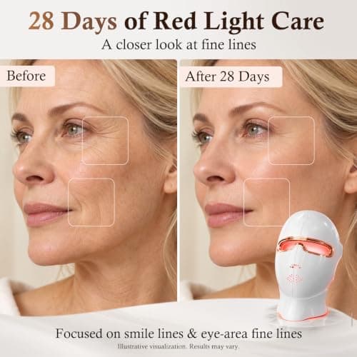 Red Light Therapy Mask for Face, 850nm NIR Treats Acne & Wrinkles view 6