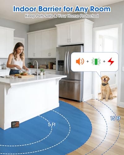 COVONO 3-in-1 Wireless Dog Fence – Master of Precision ±1Ft, Outdoor Electric Fence with Indoor Barrier & Remote Training, IPX7 Waterproof Collar, Beep Vibration Shock Correction, for Dogs 10+ lbs view 4