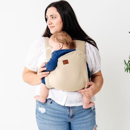 Happy! Haven Baby Carrier – Organic Cotton Blend, 7-35 lbs, Newborn to Toddler – Stretchy Ergonomic Cross-Back Soft Structured Carrier, Adjustable Fit — image 1