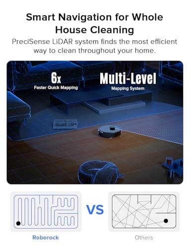 roborock Q7 L5 Robot Vacuum and Mop Combo, 8,000Pa Suction, Upgraded from Q5 Pro, Dual Anti-Tangle System, LiDAR Navigation, Multi-Level Mapping, Self-Charging Robotic Vacuum Cleaner, Black view 6