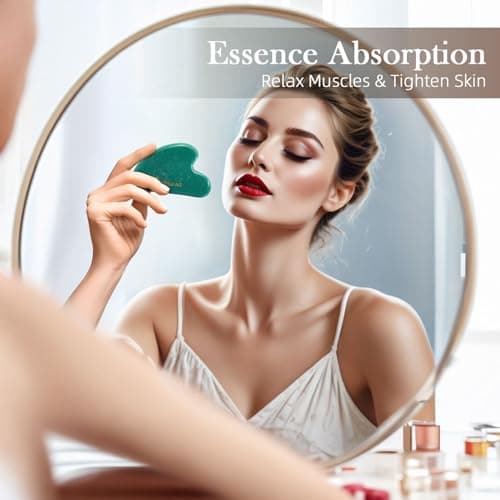 BESKAR Gua Sha Facial Tools, Natural Jade Stone Guasha Massager view 6