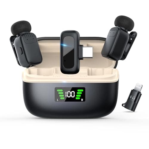 Sunnymark Mini Wireless Lavalier Microphone for iPhone/Android/PC with USB-C Plug, Noise Reduction, 25H Battery Life with Charging Case, Plug & Play, Tiny Mics for Vlogging & Podcast — image 1